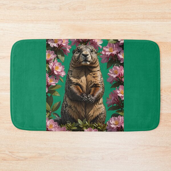 Item preview, An Olympic Marmot Surrounded By Rhododendron Flowers designed and sold by taiche.
