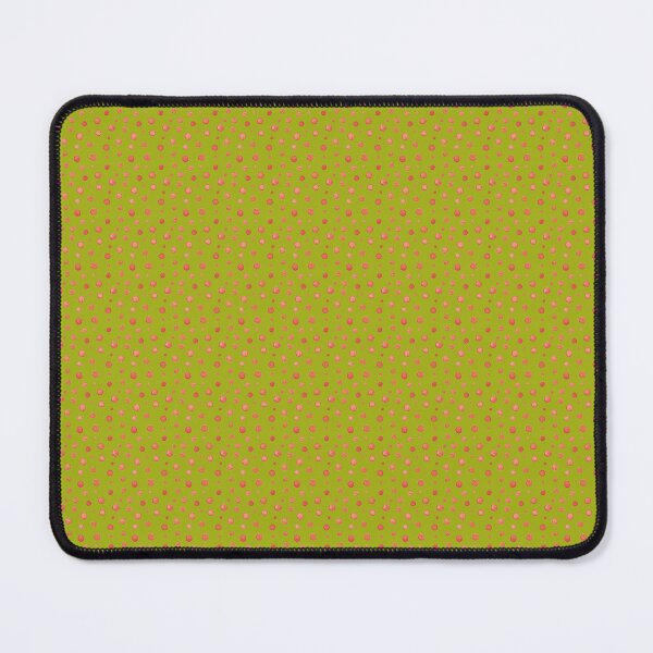 Item preview, Watercolor polka dots in soft red on chartreuse designed and sold by Rebecca Hunter.