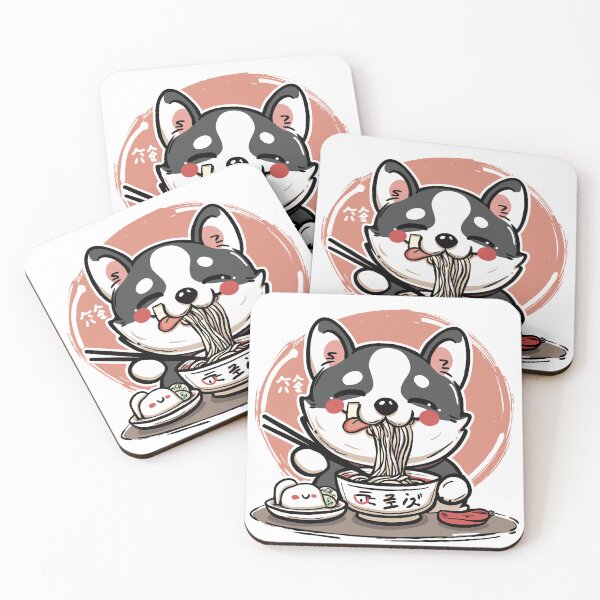 Item preview, cute kawaii dog eating ramen  designed and sold by Teemajestic.