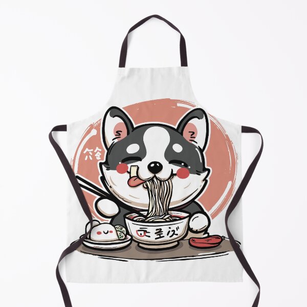 Item preview, cute kawaii dog eating ramen  designed and sold by Teemajestic.