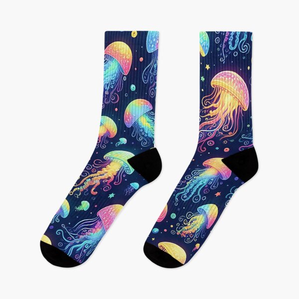 Item preview, Bioluminescent Rainbow Jellyfish Pattern designed and sold by asbno19.