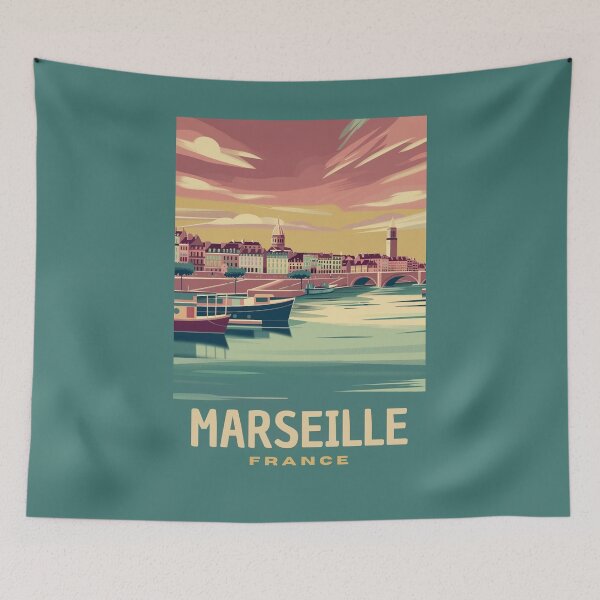 Item preview, A Vintage Travel Illustration of Marseille - France designed and sold by GoodOldVintage.