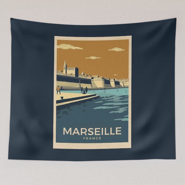 Item preview, A Vintage Travel Illustration of Marseille - France designed and sold by GoodOldVintage.