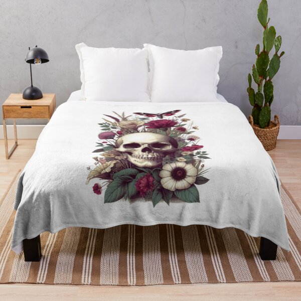 Item preview, Vintage Skull and Botanicals Illustration - Unique Gothic Artwork designed and sold by MiszungART.
