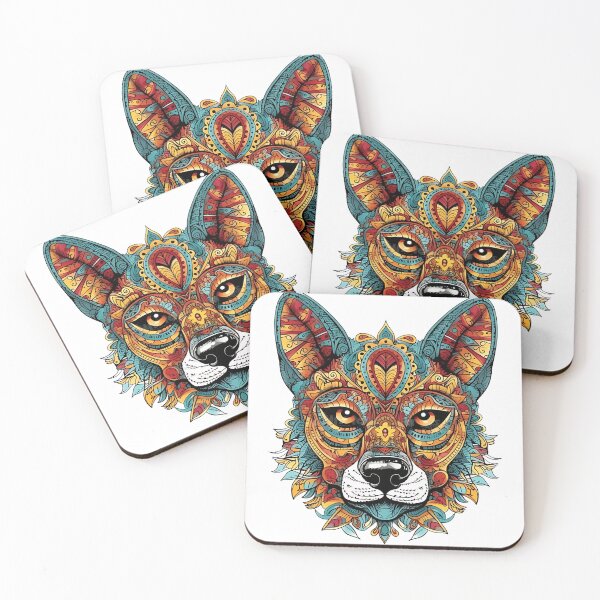 Item preview, wolf head with ornate patterns on it designed and sold by jacksonr0i4z7.