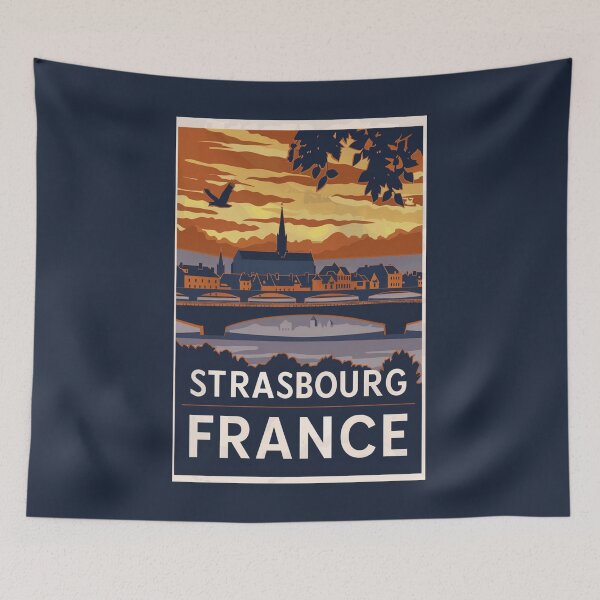 Item preview, A Vintage Travel Illustration of Strasbourg - France designed and sold by GoodOldVintage.