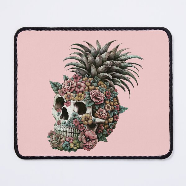 Item preview, Flower Shape Skull Tropical Summer Fruit Print, grunge sugar skull,Skull Pineapple, fruit summer Retro style designed and sold by Collagedream.