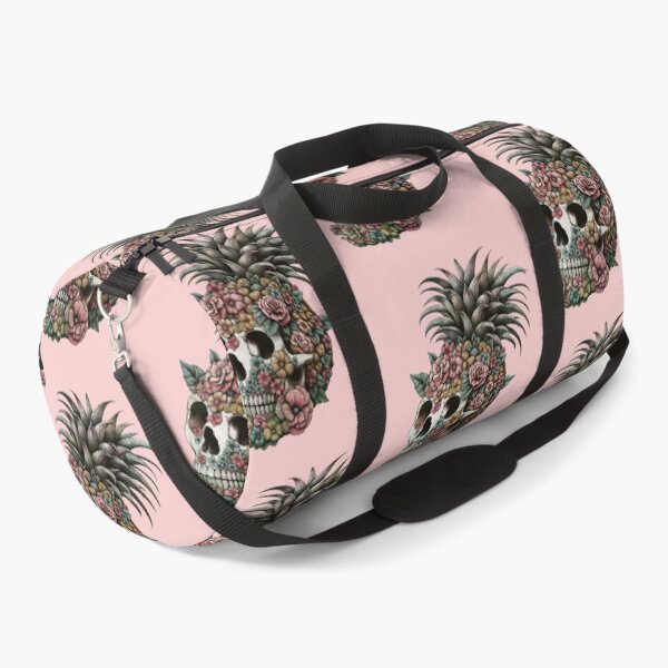 Item preview, Flower Shape Skull Tropical Summer Fruit Print, grunge sugar skull,Skull Pineapple, fruit summer Retro style designed and sold by Collagedream.