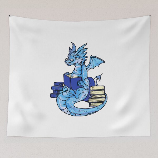 Artikelvorschau, Ein blauer Buchwyrm entworfen und verkauft von FlutterKatArts.