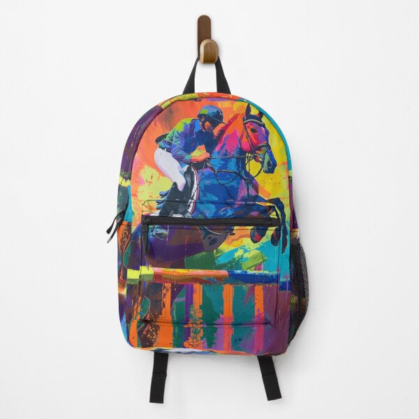 Item preview, Abstract horse rider jumping fence Active Outdoors Inspired Art designed and sold by CDC40.