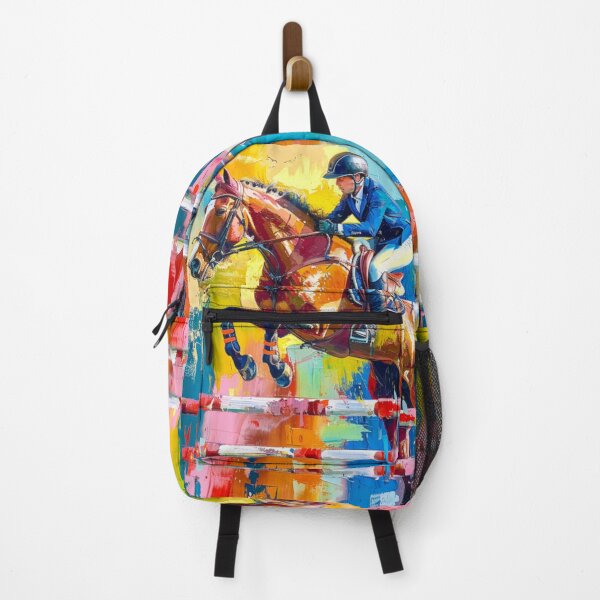 Item preview, Abstract horse rider jumping fence Active Outdoors Inspired Art designed and sold by CDC40.