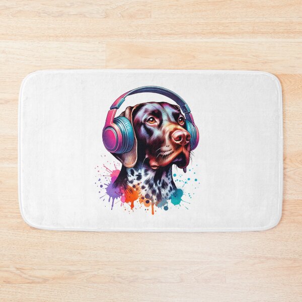 Item preview, German Shorthaired Pointer with Headphones designed and sold by MyCozyCorner24.
