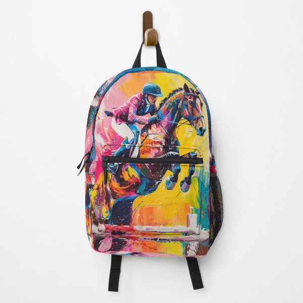 Item preview, Abstract horse rider jumping fence Active Outdoors Inspired Art designed and sold by CDC40.