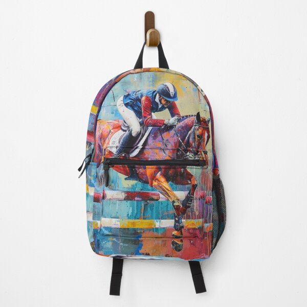 Item preview, Abstract horse rider jumping fence Active Outdoors Inspired Art designed and sold by CDC40.