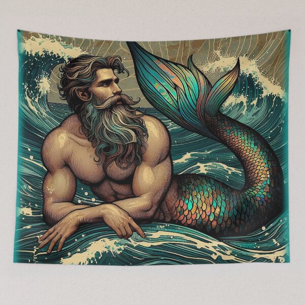Item preview, iridescent merman designed and sold by Foxlindesigns.