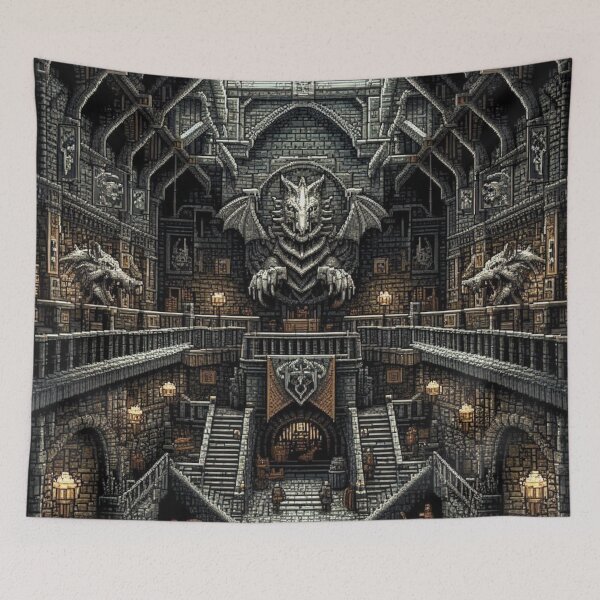 Item preview, Skyrim Dragon Wall Engravings Pixel Art designed and sold by Jake-Carter0.
