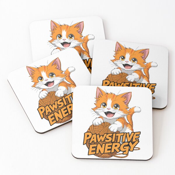 Item preview, Pawsitive Energy Cute Cat Design designed and sold by Quirky Shirts.