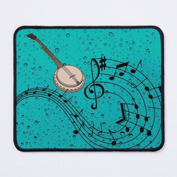 Item preview, The Banjo On Raindrops & Turquoise designed and sold by BrightrDayMusicArt.