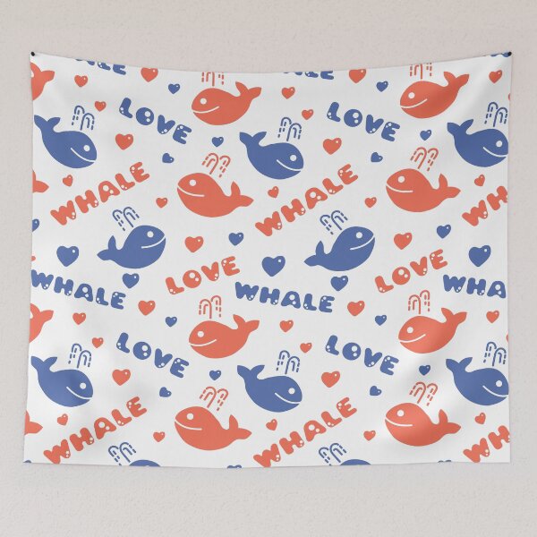Item preview, Cutу funny whales with hearts and love designed and sold by Deepness2023.