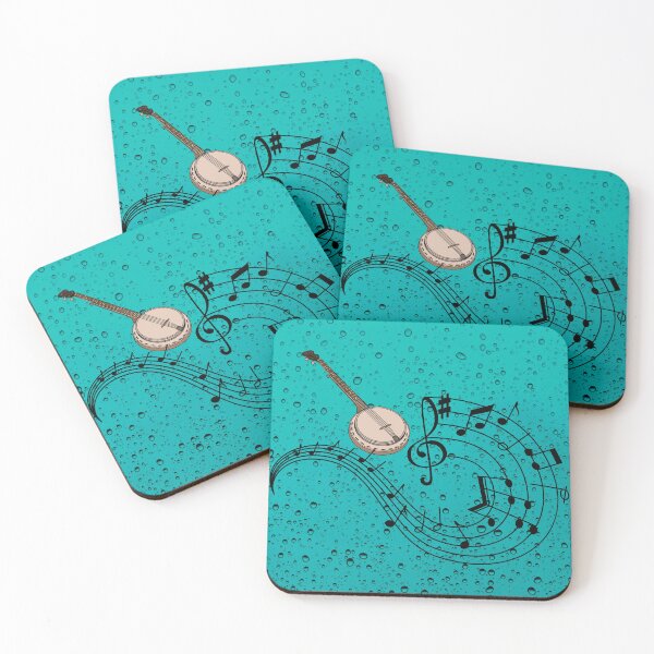 Item preview, The Banjo On Raindrops & Turquoise designed and sold by BrightrDayMusicArt.