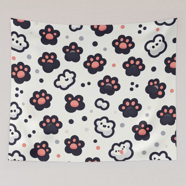 Item preview, Cute Cat Paws Seamless Pattern designed and sold by asbno19.