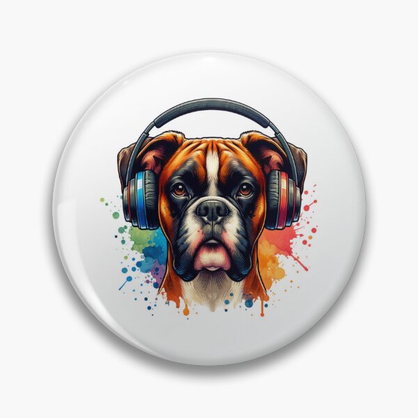 Item preview, Boxer with Headphones designed and sold by MyCozyCorner24.