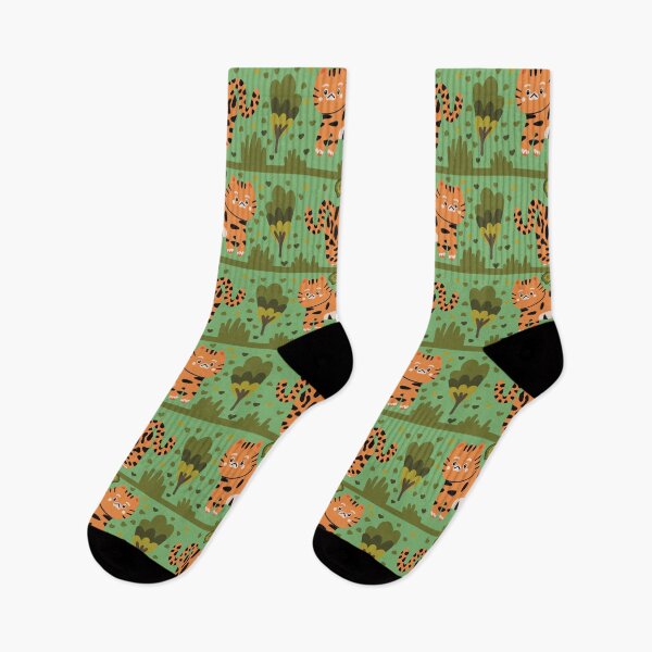 Item preview, Cute Tiger and Plant Pattern designed and sold by Catphonesoup.