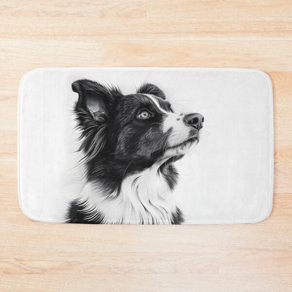 Item preview, Black and white australian shepherd pencil drawing designed and sold by Pencil-Art.