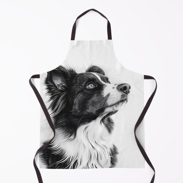 Item preview, Black and white australian shepherd pencil drawing designed and sold by Pencil-Art.