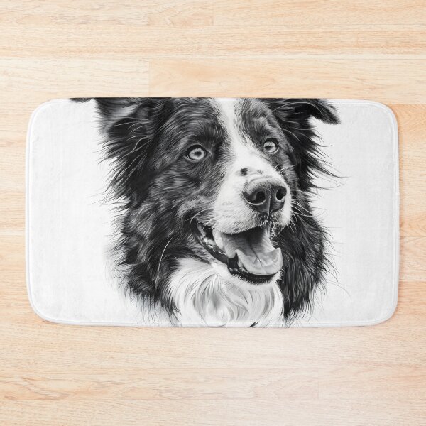 Item preview, Black and white australian shepherd pencil drawing designed and sold by Pencil-Art.