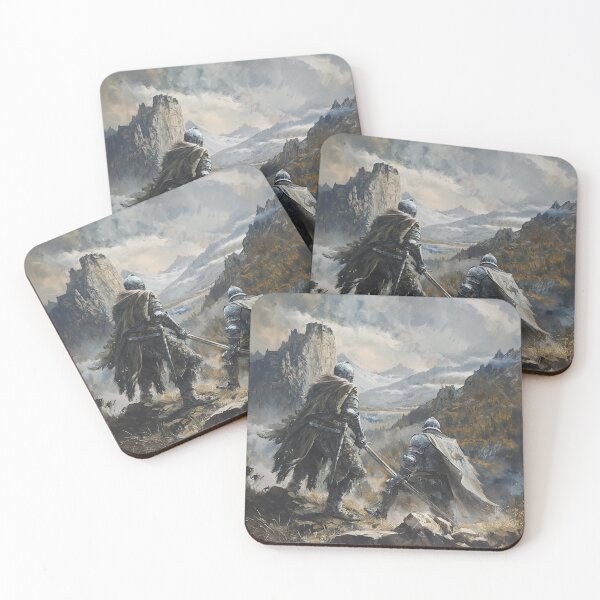 Item preview, two armoured knights standing on a rocky cliff designed and sold by Love-Light-Bite.