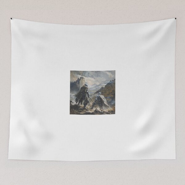 Item preview, two armoured knights standing on a rocky cliff designed and sold by Love-Light-Bite.