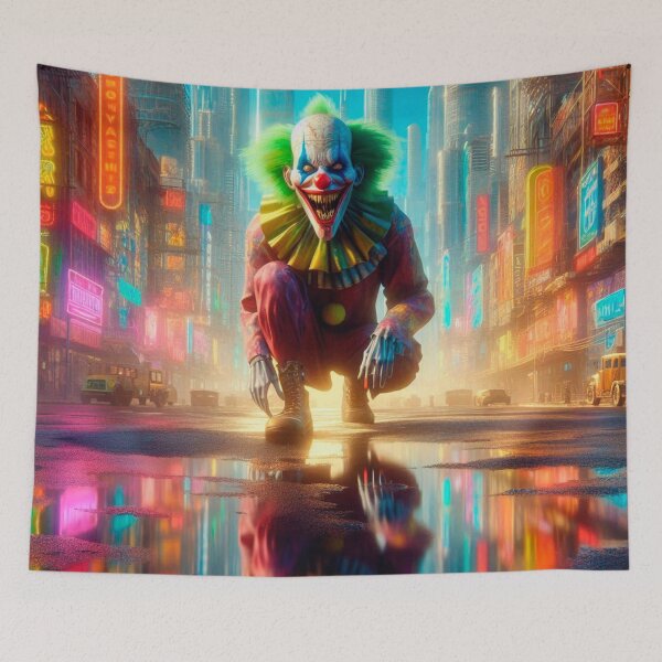 Artikelvorschau, Finsterer Clown in einer dystopischen postapokalyptischen Stadt entworfen und verkauft von TUnivers.
