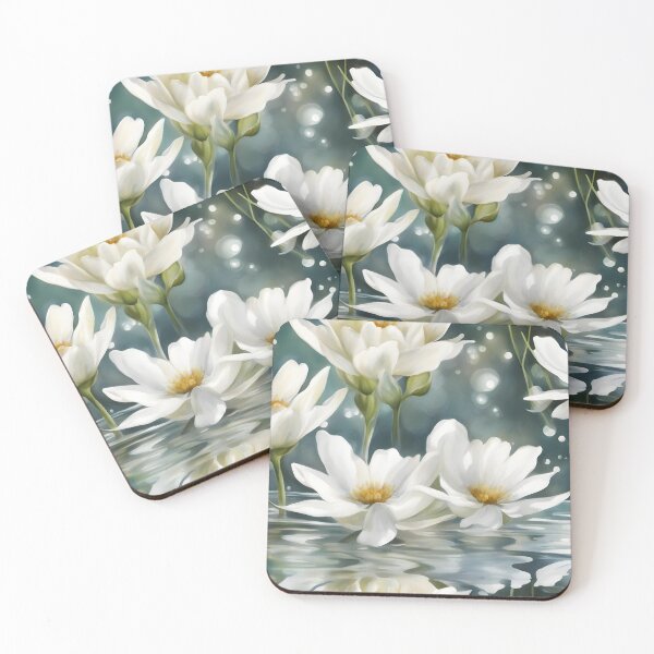 Item preview, White Flowers Bathing designed and sold by CalmnessbyChoice.