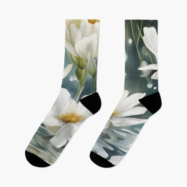 Item preview, White Flowers Bathing designed and sold by CalmnessbyChoice.