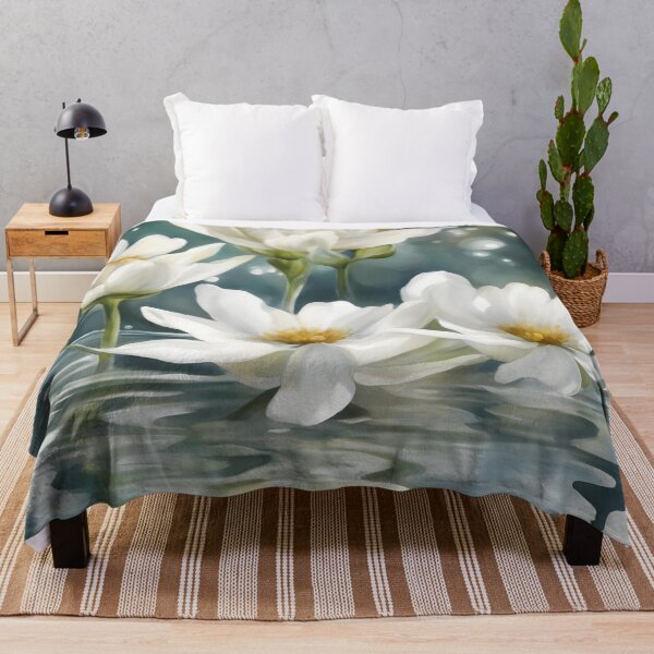 Item preview, White Flowers Bathing designed and sold by CalmnessbyChoice.
