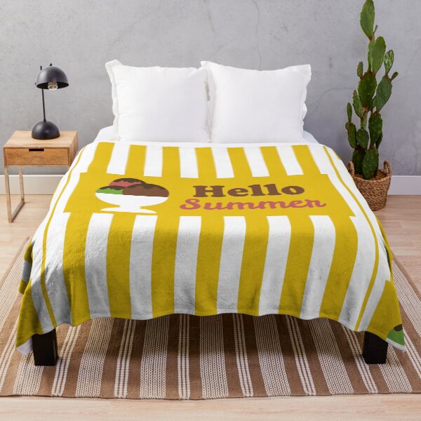 Item preview, Hello summer cup with scoops of ice cream on yellow background designed and sold by Jamildesign.