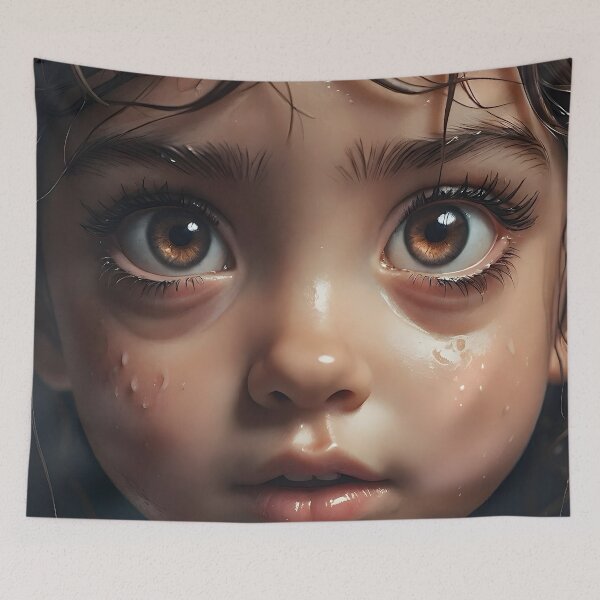 Item preview, Captivating AI Art: Emotional Portrait of a Young Girl in the Rain Mae 02 designed and sold by LoopLooArt.