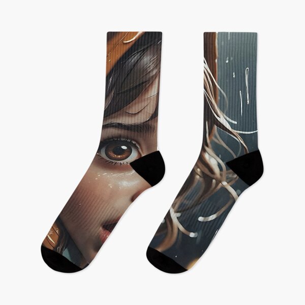 Item preview, Captivating AI Art: Emotional Portrait of a Young Girl in the Rain Mae 01 designed and sold by LoopLooArt.