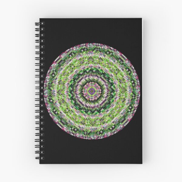Item preview, Digital Distortion Mandala Lime Pink and Black Background designed and sold by kattakitty.