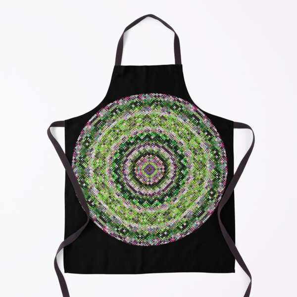 Item preview, Digital Distortion Mandala Lime Pink and Black Background designed and sold by kattakitty.