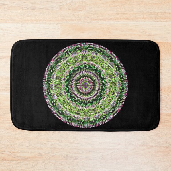 Item preview, Digital Distortion Mandala Lime Pink and Black Background designed and sold by kattakitty.