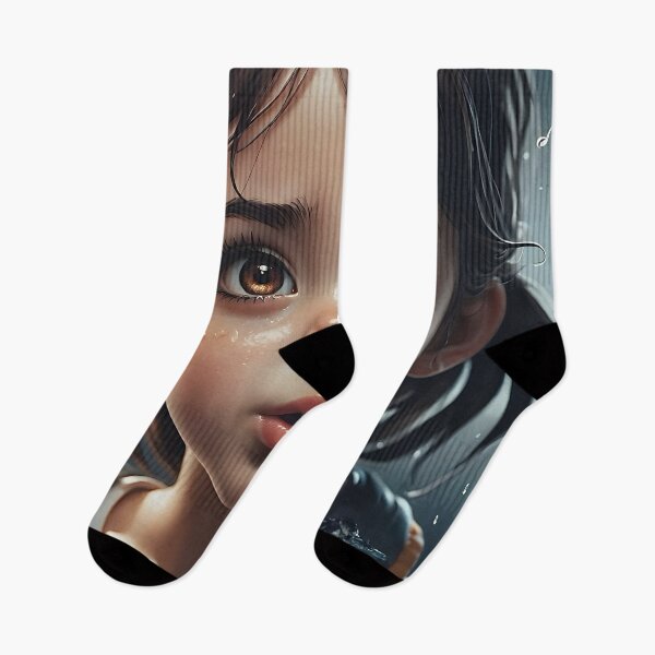 Item preview, Captivating AI Art: Emotional Portrait of a Young Girl in the Rain Mae 04 designed and sold by LoopLooArt.