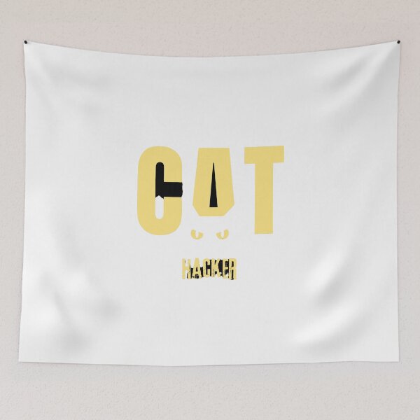 Item preview, a hacker cat with a yellow eyes designed and sold by MarwaDesigne.