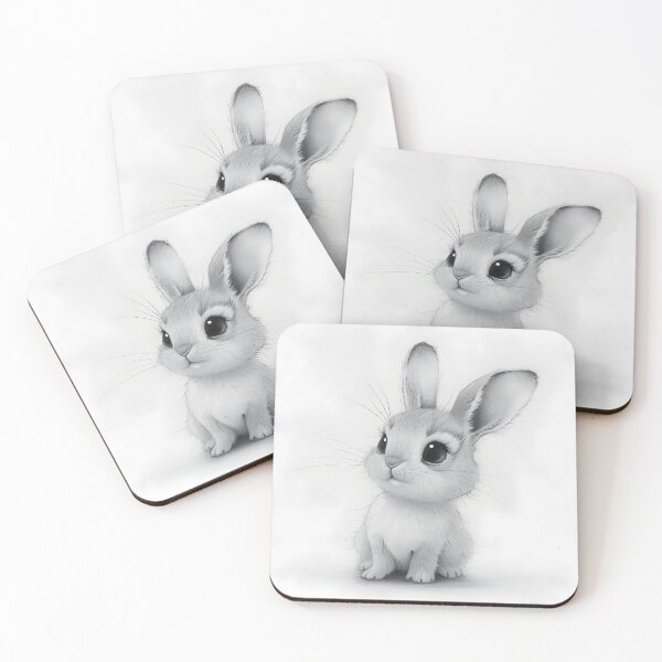 Item preview, Black and white Rabbit pencil drawing designed and sold by Pencil-Art.