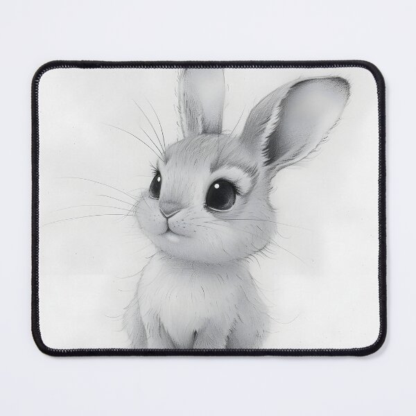 Item preview, Black and white Rabbit pencil drawing designed and sold by Pencil-Art.