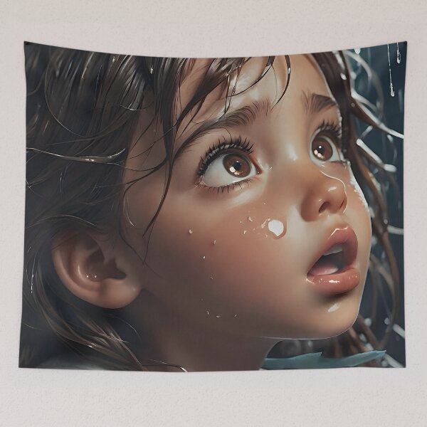 Item preview, Captivating AI Art: Emotional Portrait of a Young Girl in the Rain Mae 05 designed and sold by LoopLooArt.