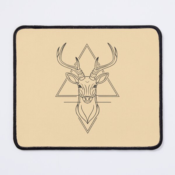 Item preview, A deer head with an elegant horns in a minimalist style designed and sold by 123ks.