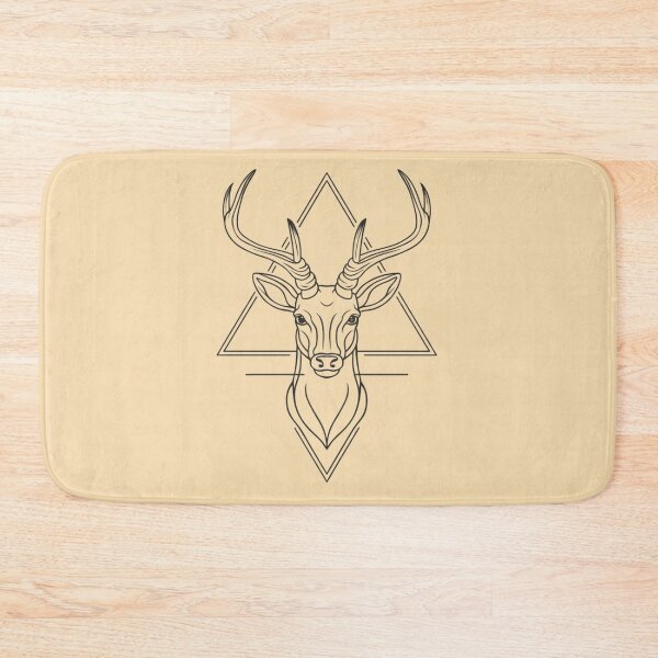 Item preview, A deer head with an elegant horns in a minimalist style designed and sold by 123ks.