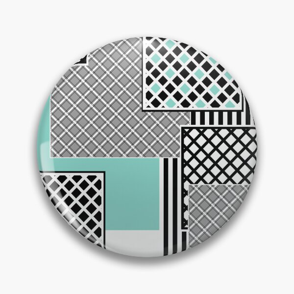 Item preview, Geometric pattern in azur, white, black and grey colors squares designed and sold by fuzzyfox.